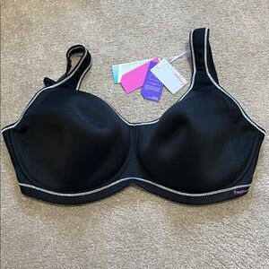 Freya Black Underwire Sports Bra with Contrast Trim